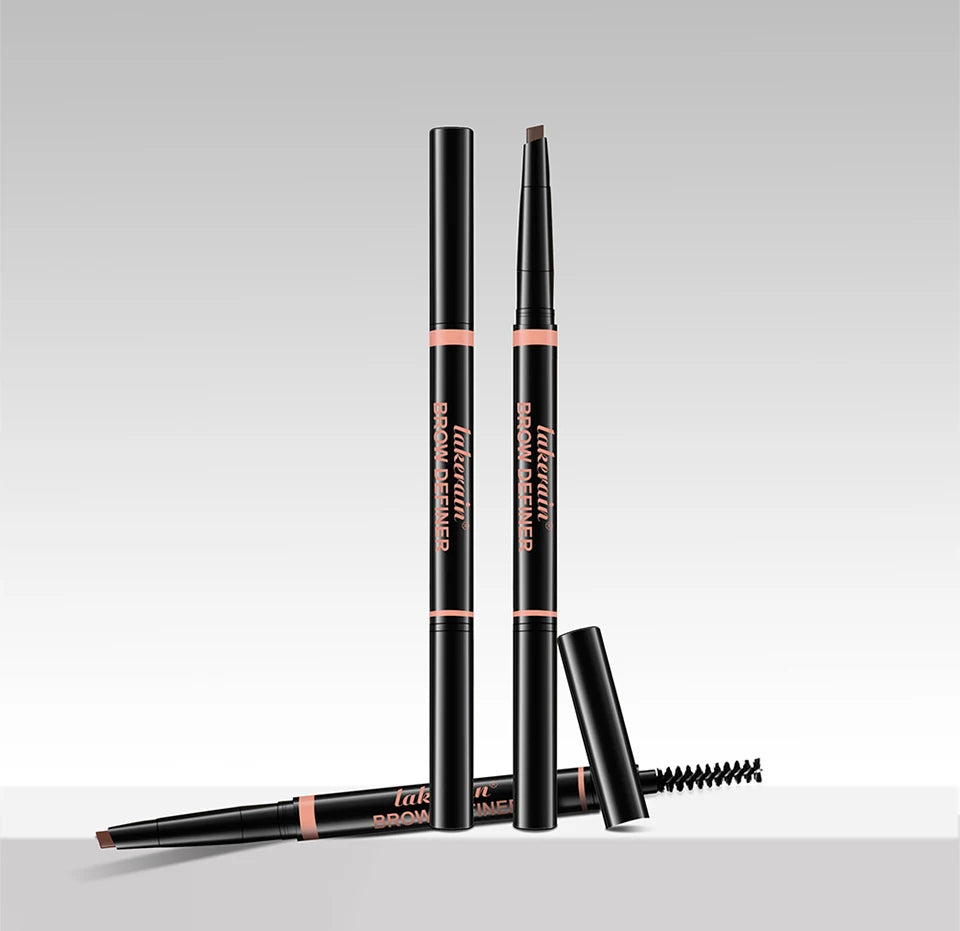 Waterproof Triangular Tip Eyebrow Pencil with Spoolie Brush