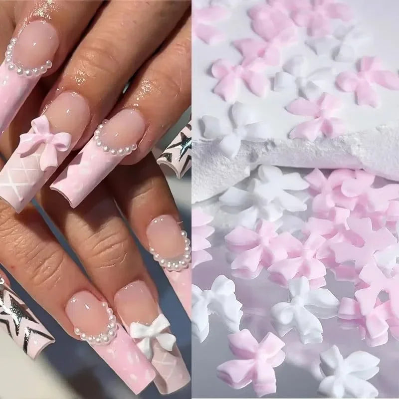 3D Mixed Bowknot and Flower Nail Art Decoration Set