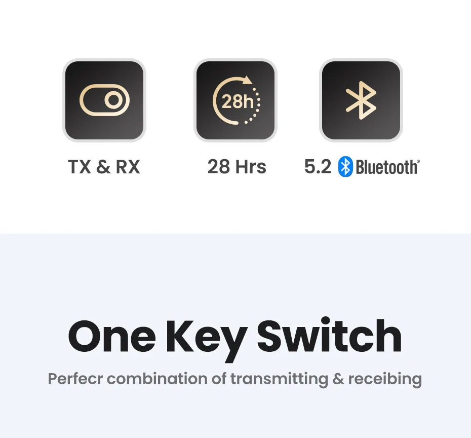 2-in-1 Bluetooth 5.2 Transmitter and Receiver for Audio Aux
