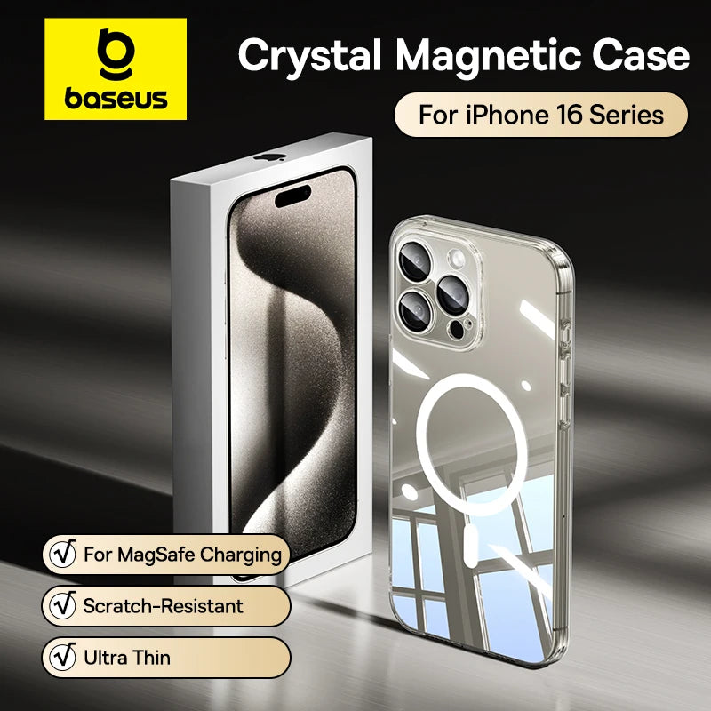 Magnetic Crystal Clear Slim Phone Case for iPhone