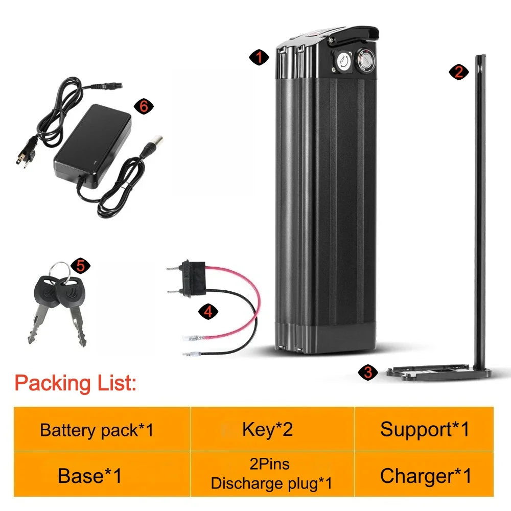 Silver Fish Lithium Ion E-Bike Battery Pack with BMS