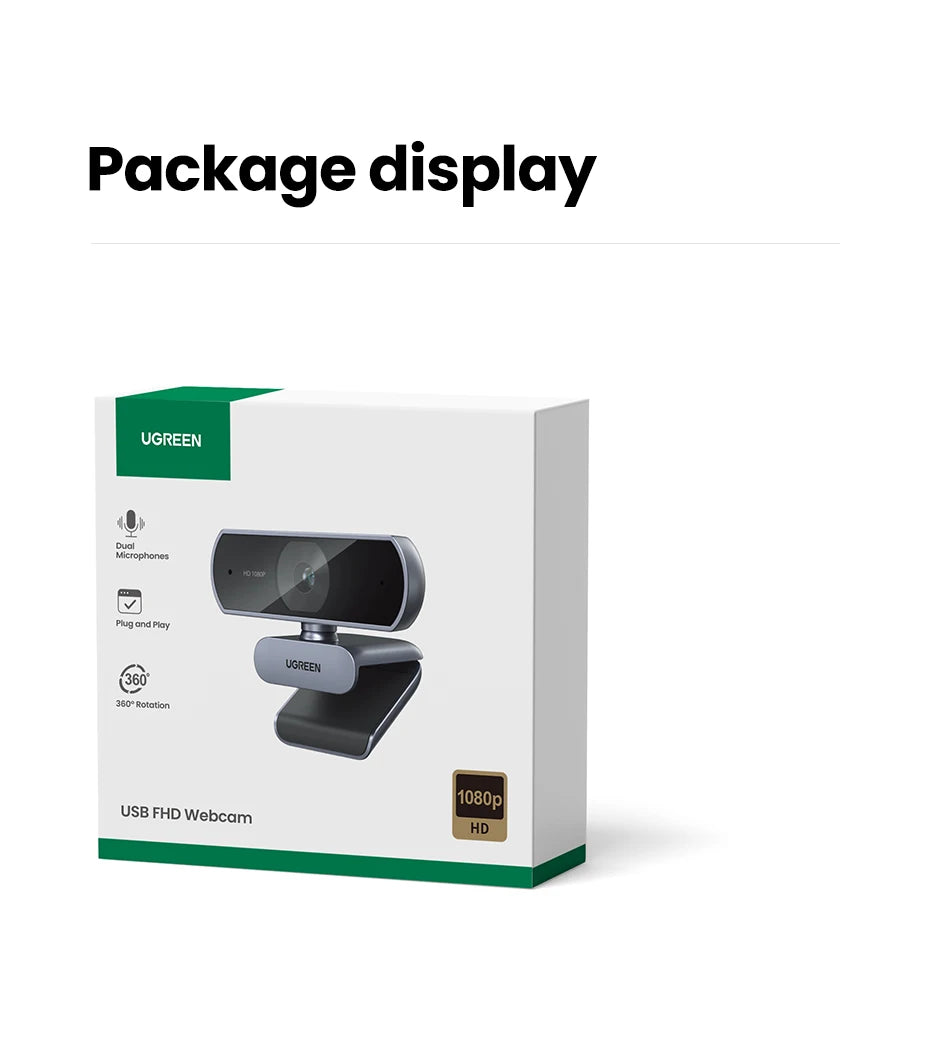 1080P HD USB Webcam with Dual Microphones for Laptop and PC - 37
