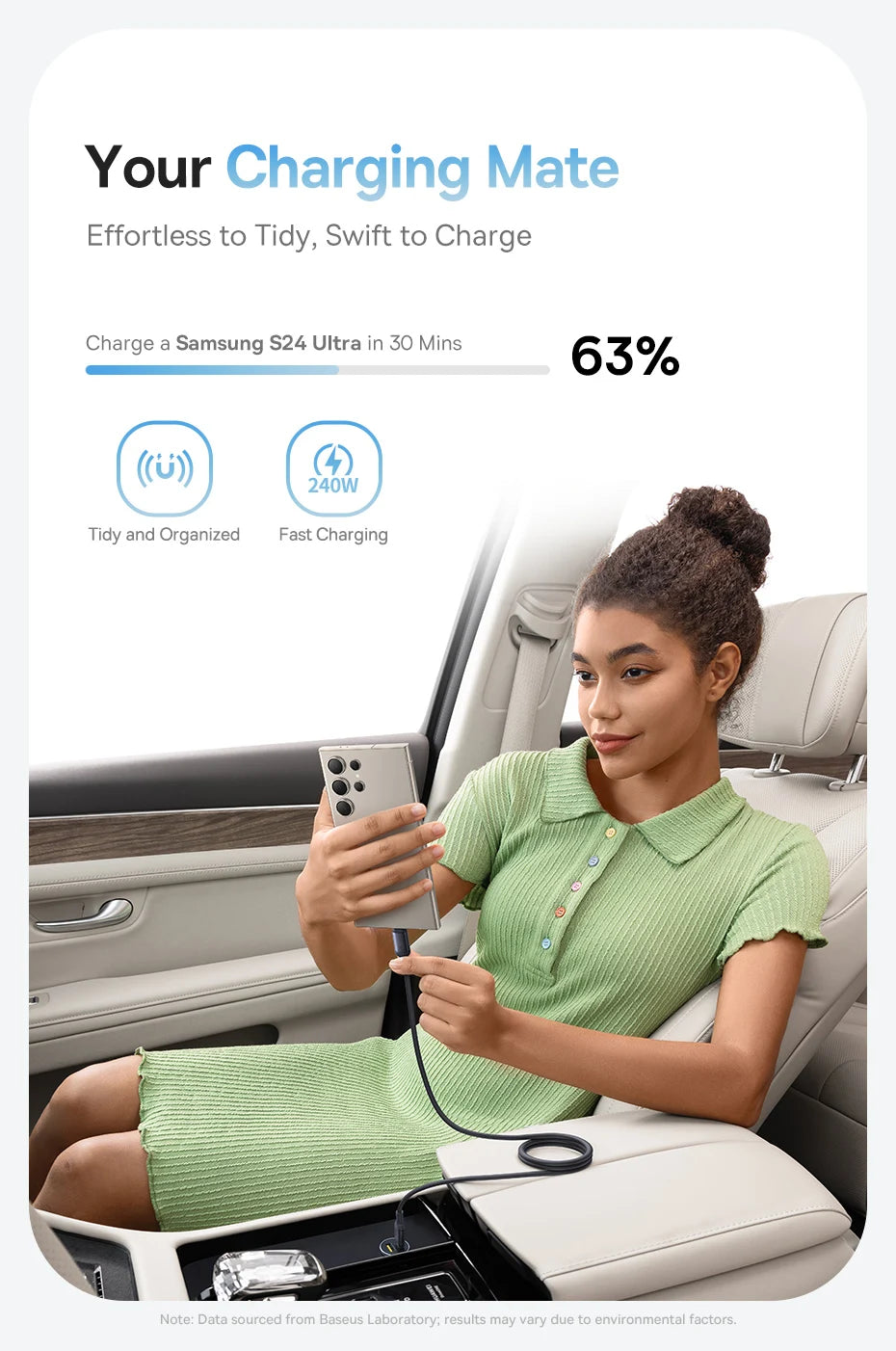 240W Magnetic Fast Charging USB-C Cable for Laptops and Smartphones - 15