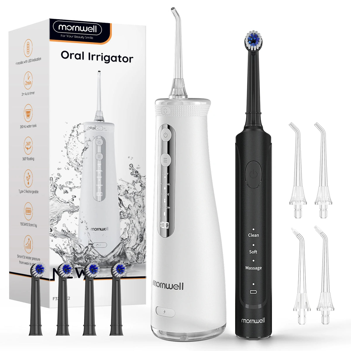 Electric Toothbrush and Water Flosser Oral Care Combo