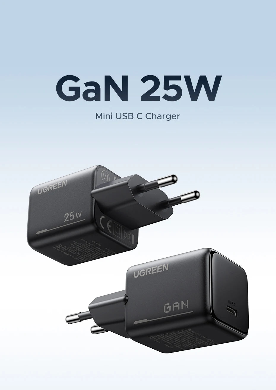 25W GaN USB-C Fast Wall Charger for Smartphones and Tablets - 7