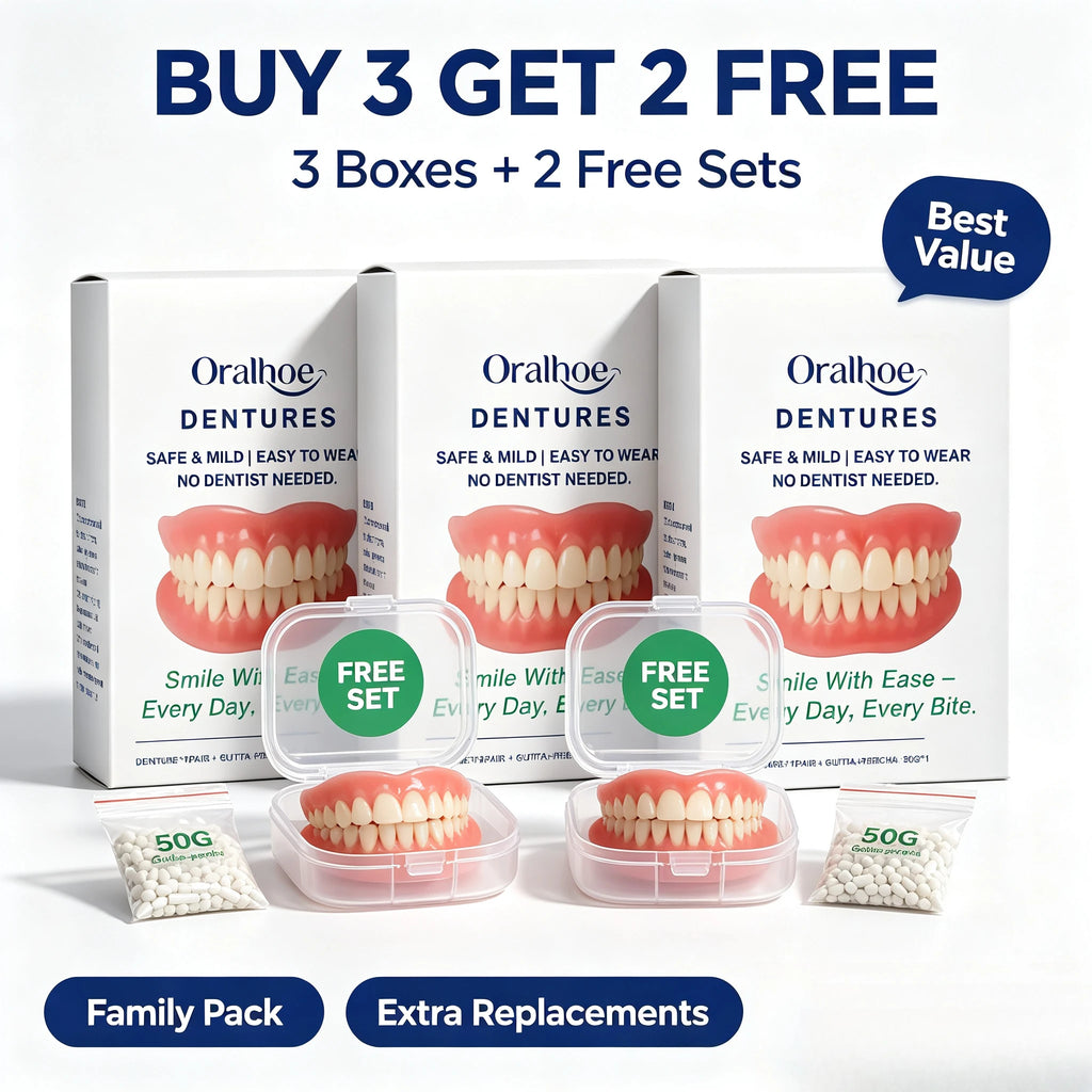 Adjustable Cosmetic Denture and Cleaning Care Kit