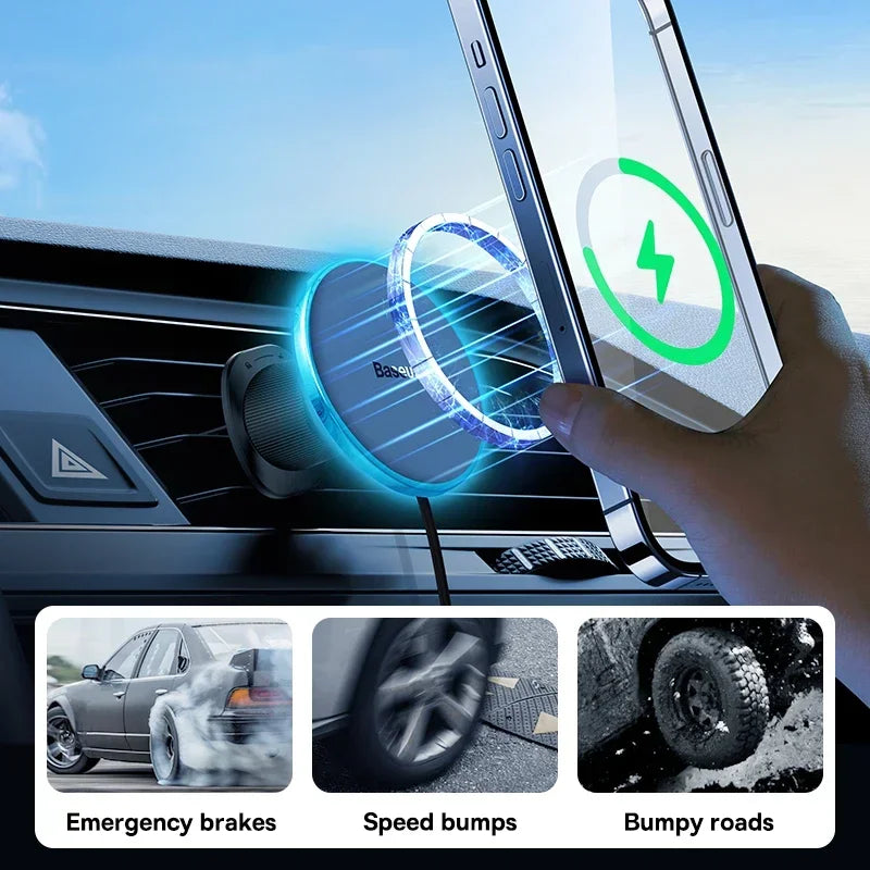 Magnetic Wireless Car Charger and Phone Mount 15W - 2