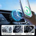 Magnetic Wireless Car Charger and Phone Mount 15W