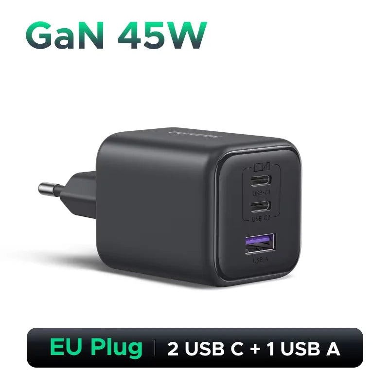 45W GaN USB-C Fast Charger with Power Delivery