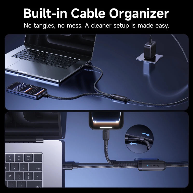 140W 2-in-1 USB-C Fast Charging Data Cable - 6