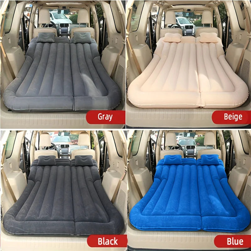 Inflatable Car Back Seat Mattress Bed with Pillows and Storage Bag