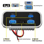 4 Port USB Car Charger with QC3.0 and PD3.0 Fast Charging Socket