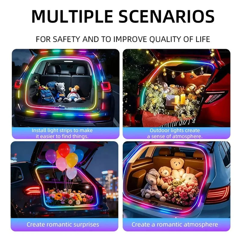 12V 4 Meter RGB LED Trunk Ambient Light Strip with App Control