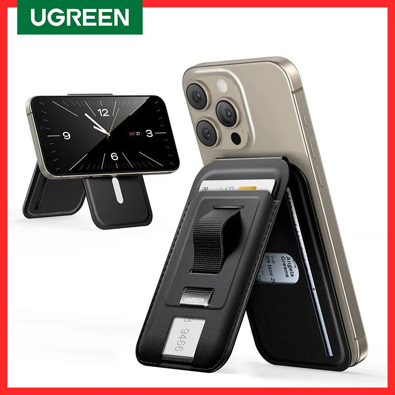 Magnetic Phone Card Holder Wallet with Kickstand for iPhone