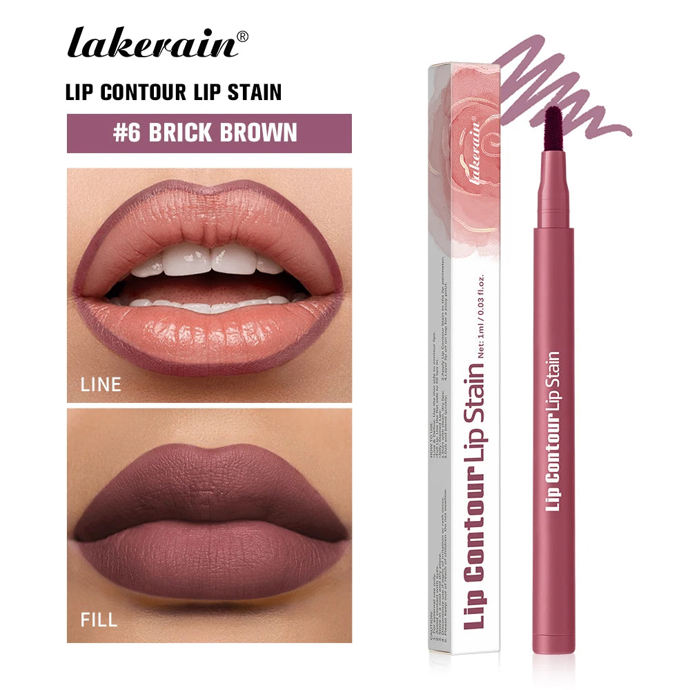 Dual-Sided Long-Lasting Waterproof Lip Stain and Liner Pen