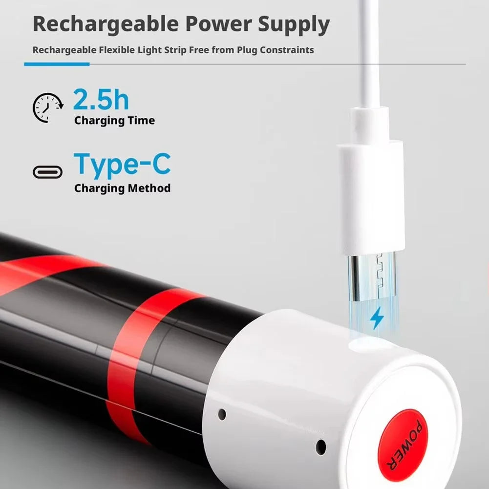Flexible Silicone LED Work Light Rechargeable USB-C Handheld Flashlight