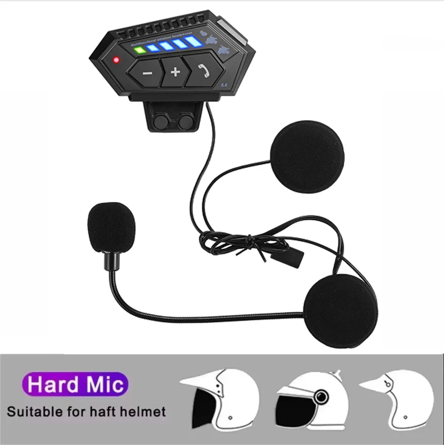 BT12-2x Motorcycle Helmet Bluetooth 5.4 Headset with Voice Assistant