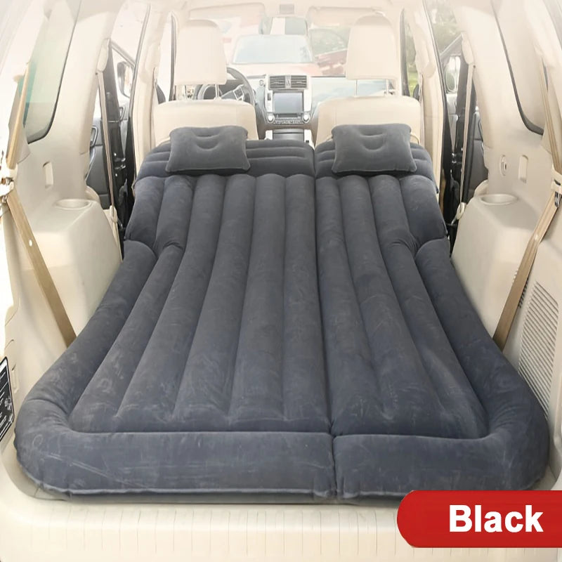 Inflatable Car Back Seat Mattress Bed with Pillows and Storage Bag