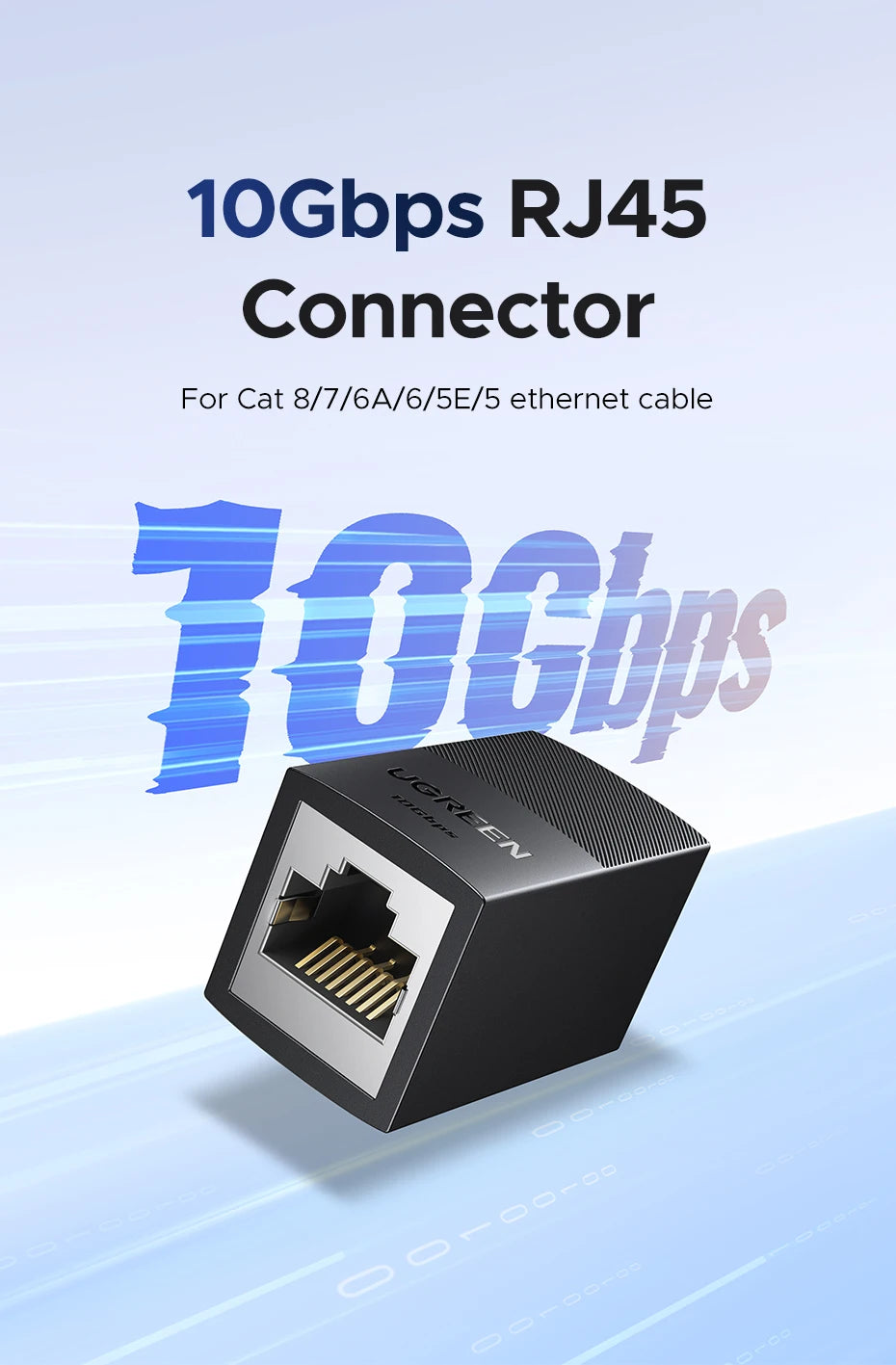 RJ45 Ethernet Cable Extender Adapter 10Gbps Female to Female