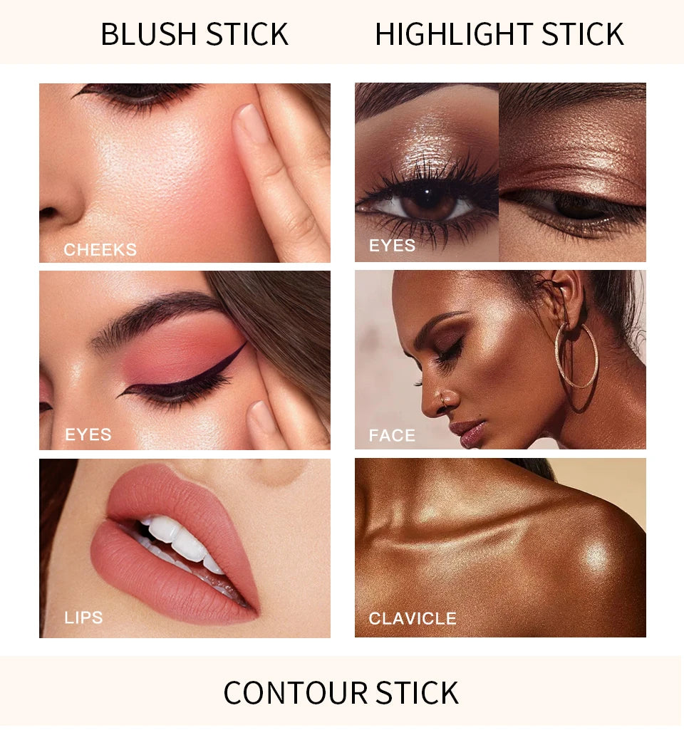 Liquid Contour, Blush and Highlighter Wand with Cushion Applicator