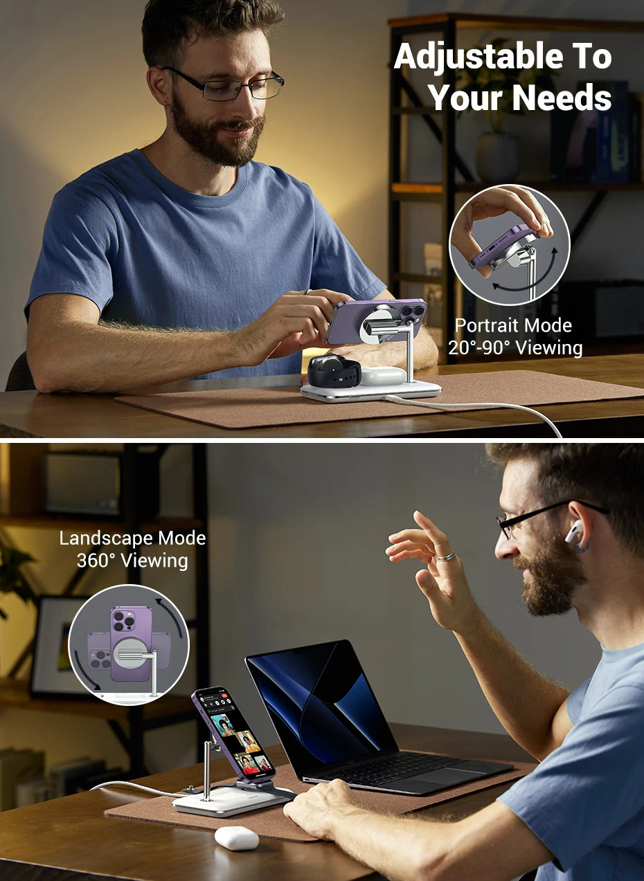 3-in-1 Magnetic Wireless Charging Station for iPhone and Apple Watch - 15