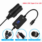 USB to 12V Car Cigarette Lighter Socket Step Up Voltage Converter Cable