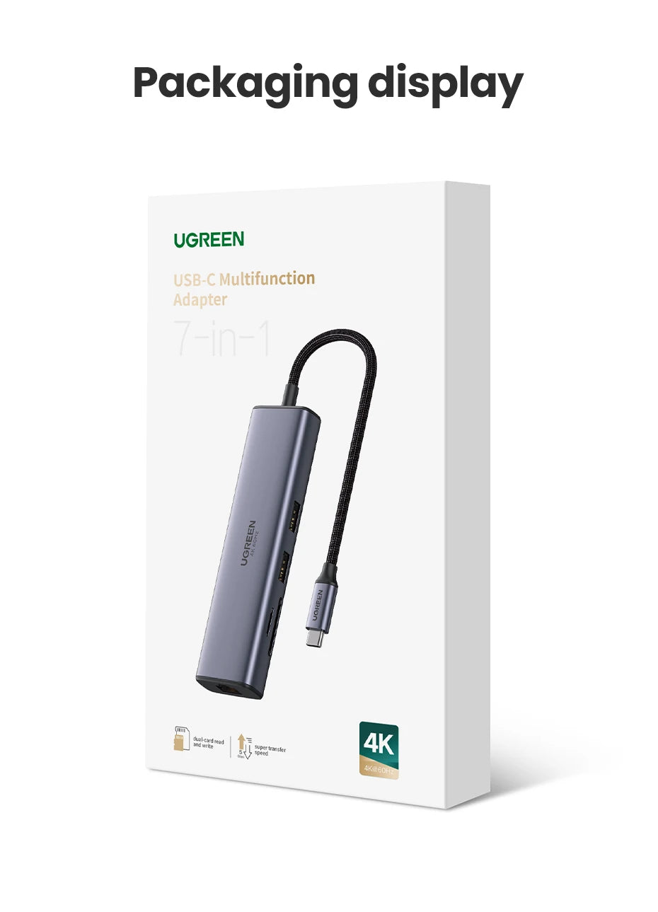 7-in-1 USB-C Hub with 4K 60Hz HDMI and 100W Power Delivery