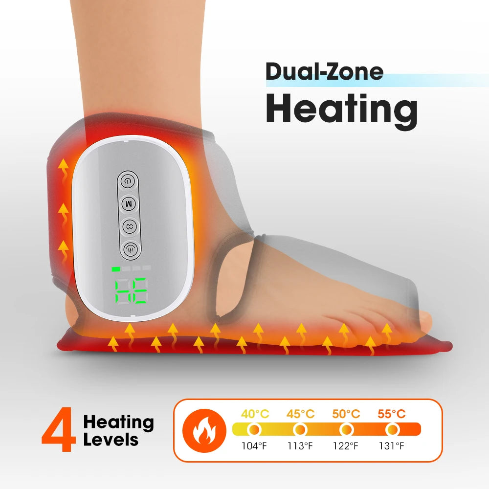 Cordless Heated Air Compression Foot and Ankle Massager