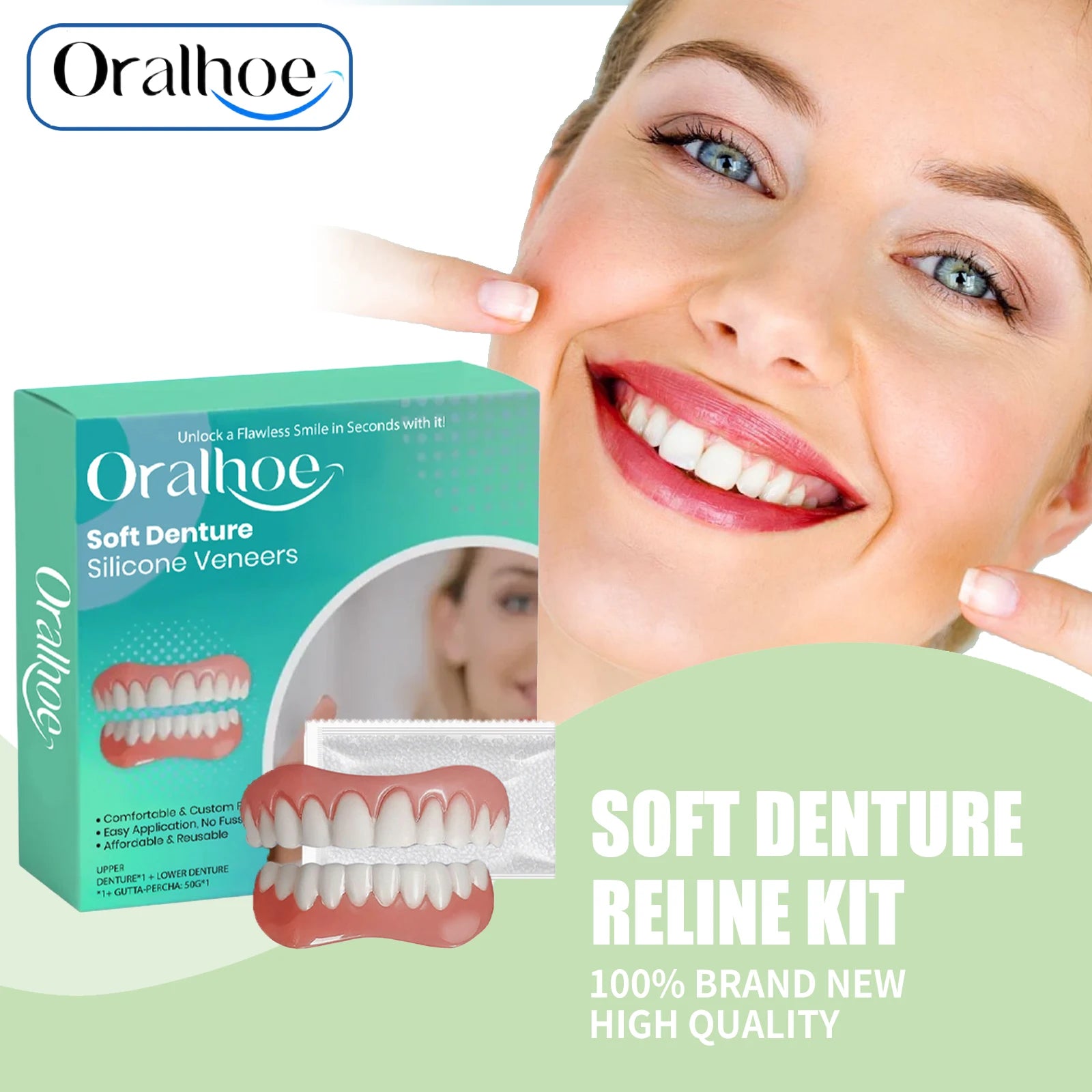 Flexible Silicone Cosmetic Denture Set for Smile Restoration - 2