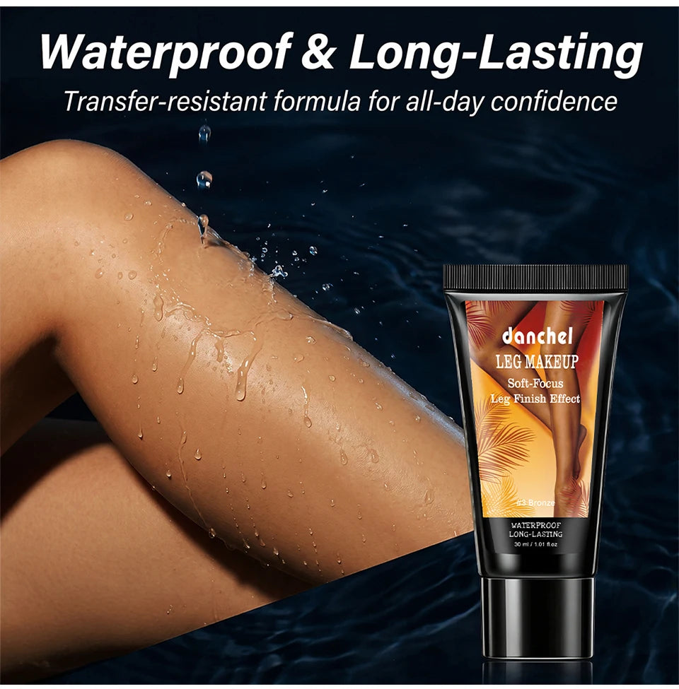 Waterproof Leg and Body Foundation with Application Glove