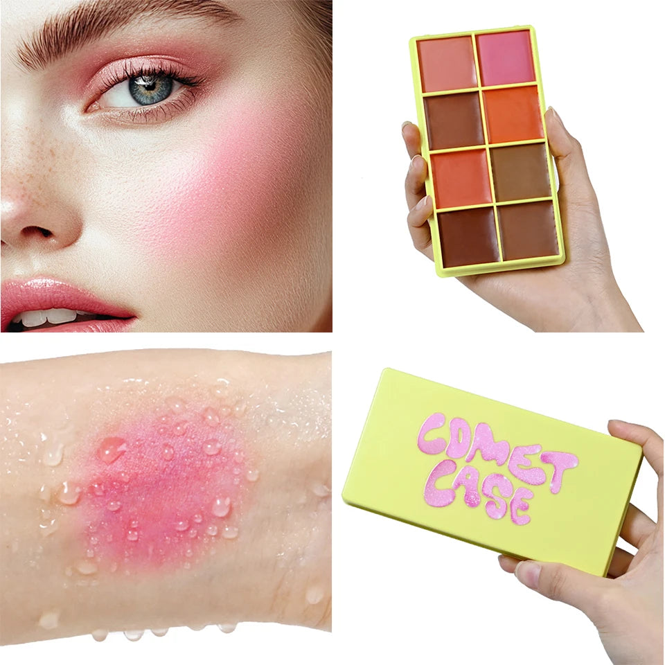 8-Color Cream Blush and Highlighter Makeup Palette
