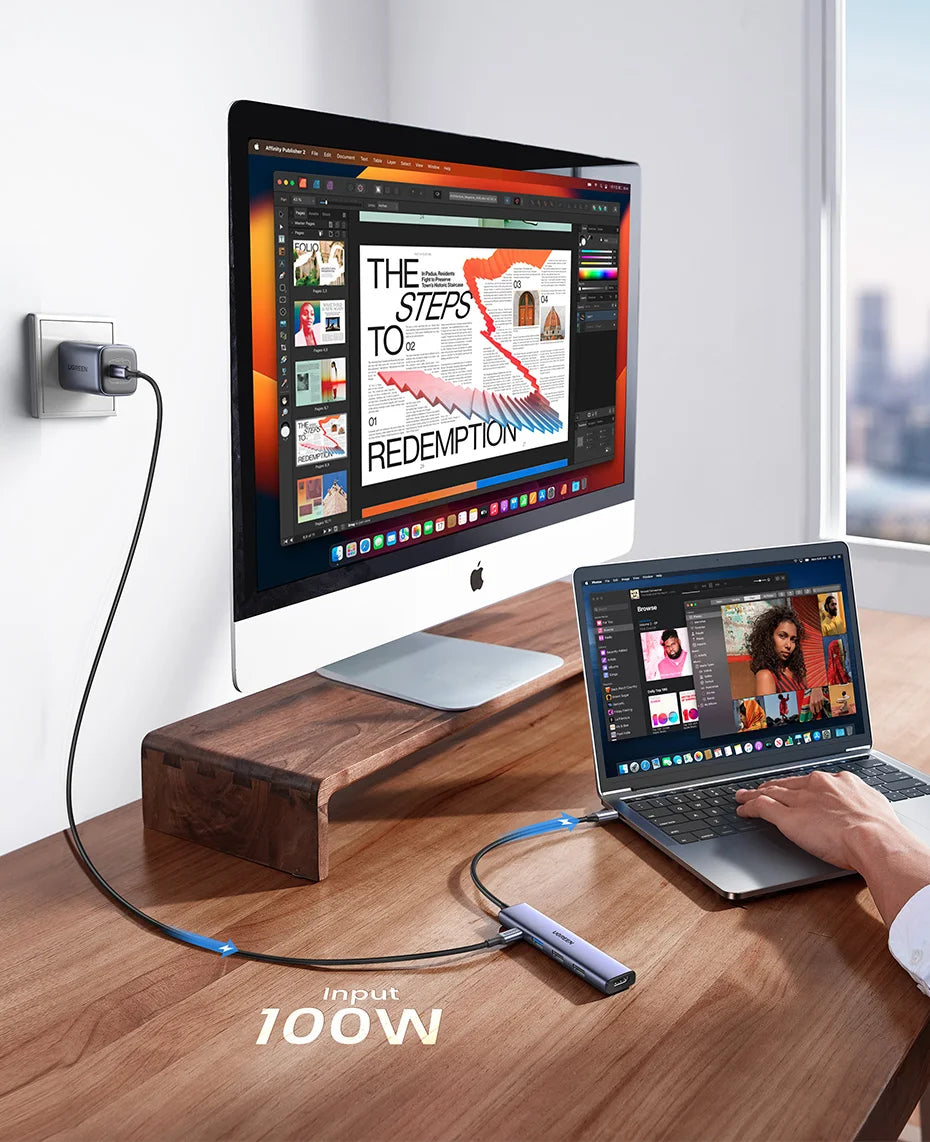 5-in-1 USB-C to 4K HDMI Hub with 100W Power Delivery - 10