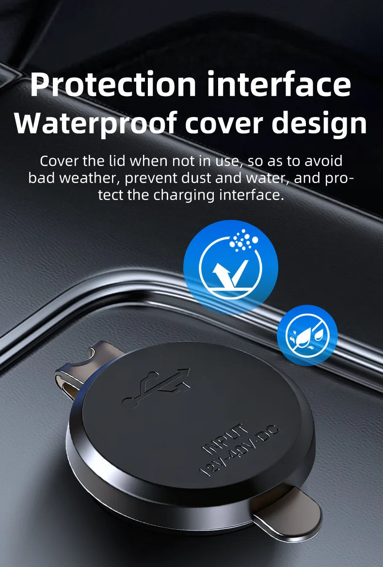 83W 4-Port Fast Charging Car Socket with Dual USB-C and Dual USB-A