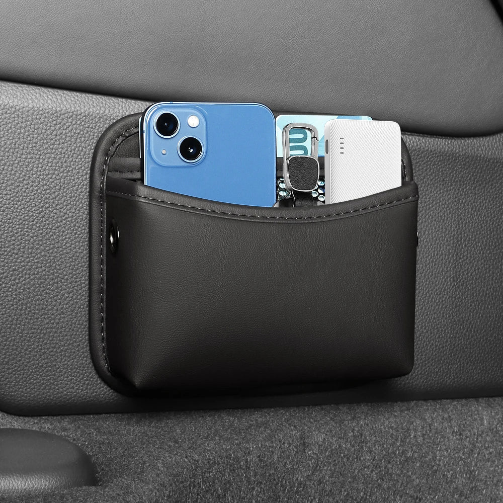 Adhesive Car Seat Side Storage Pocket for Phone and Accessories