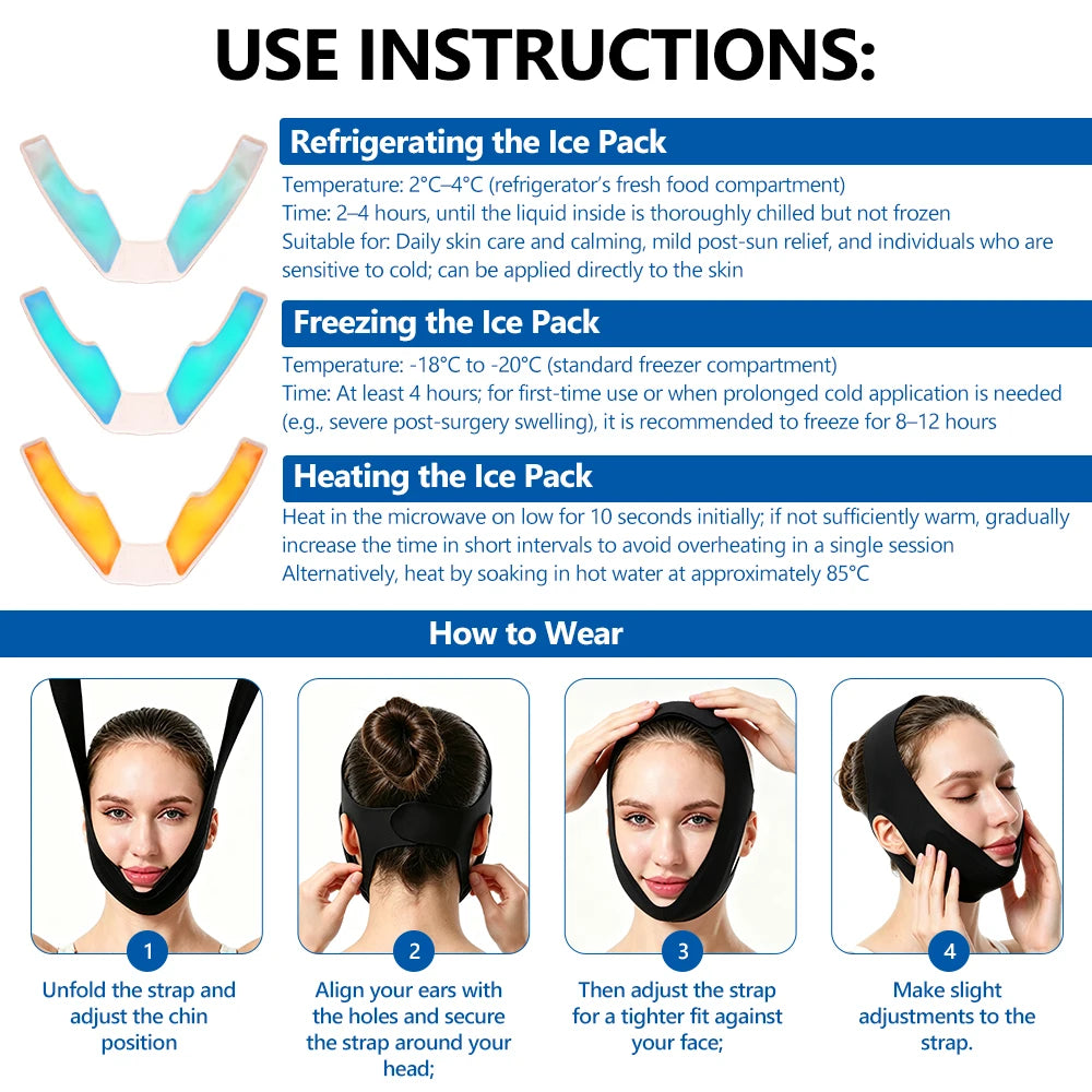 Hot and Cold Facial Compression Wrap for Chin and Jaw