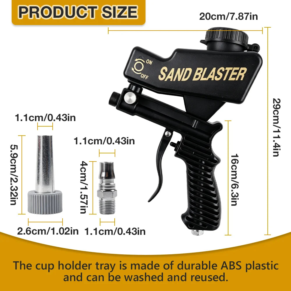Portable Pneumatic Sandblasting Gun for Rust and Paint Removal