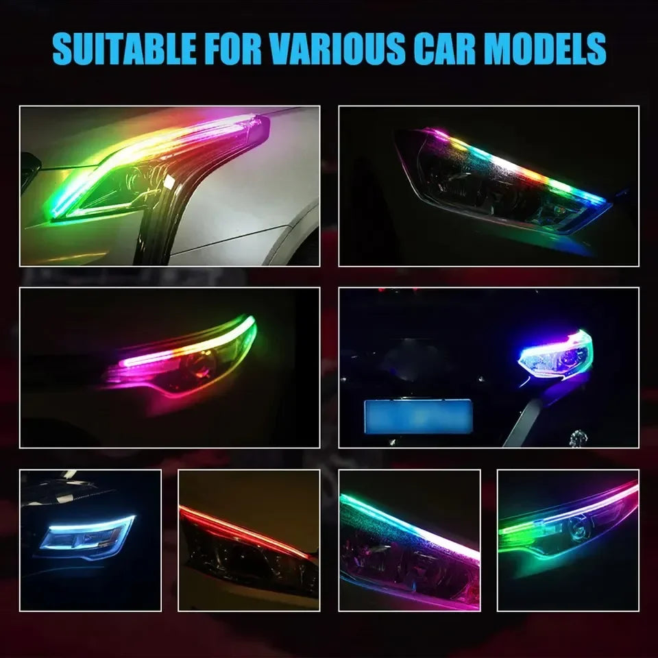 12V RGB LED Flowing Turn Signal and Daytime Running Light Strip Set