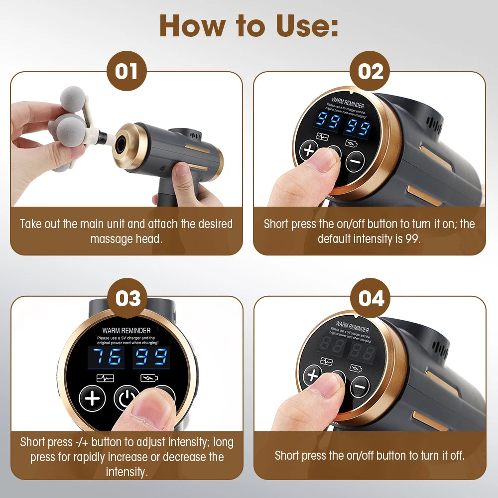 Portable Percussion Massage Gun for Deep Tissue Muscle Recovery - 14