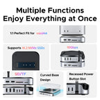 11-in-1 Docking Station for Mac Mini M4 with M.2 SSD Enclosure