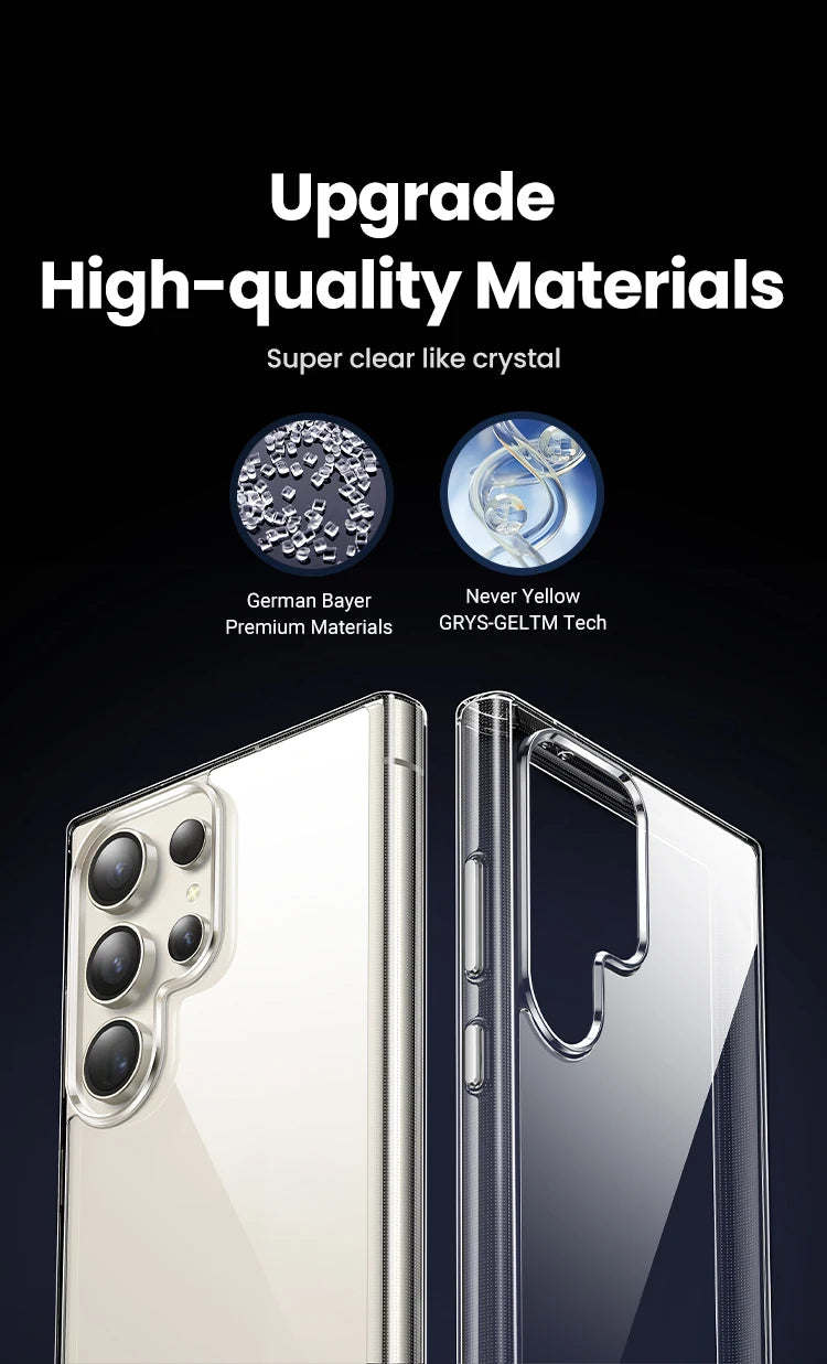 Crystal Clear Shockproof Case for Samsung S25 Ultra, S24 Ultra and S24