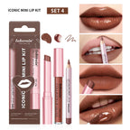 3-Piece Matte Lipstick and Lip Gloss Makeup Set