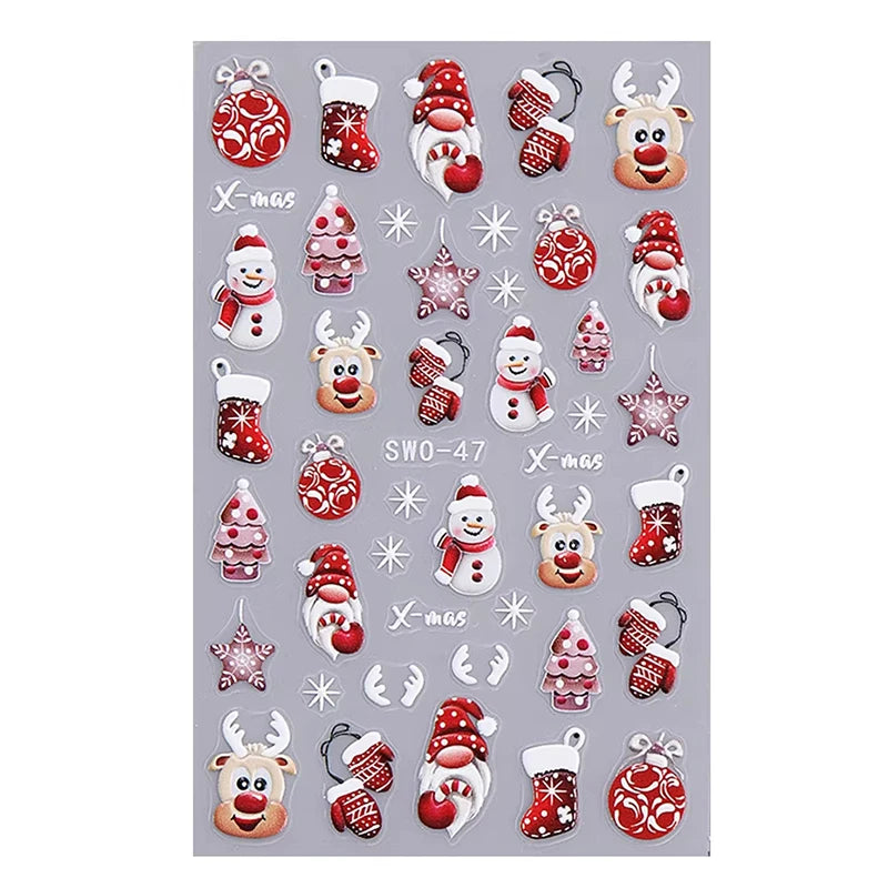 Christmas Cartoon Nail Art Stickers