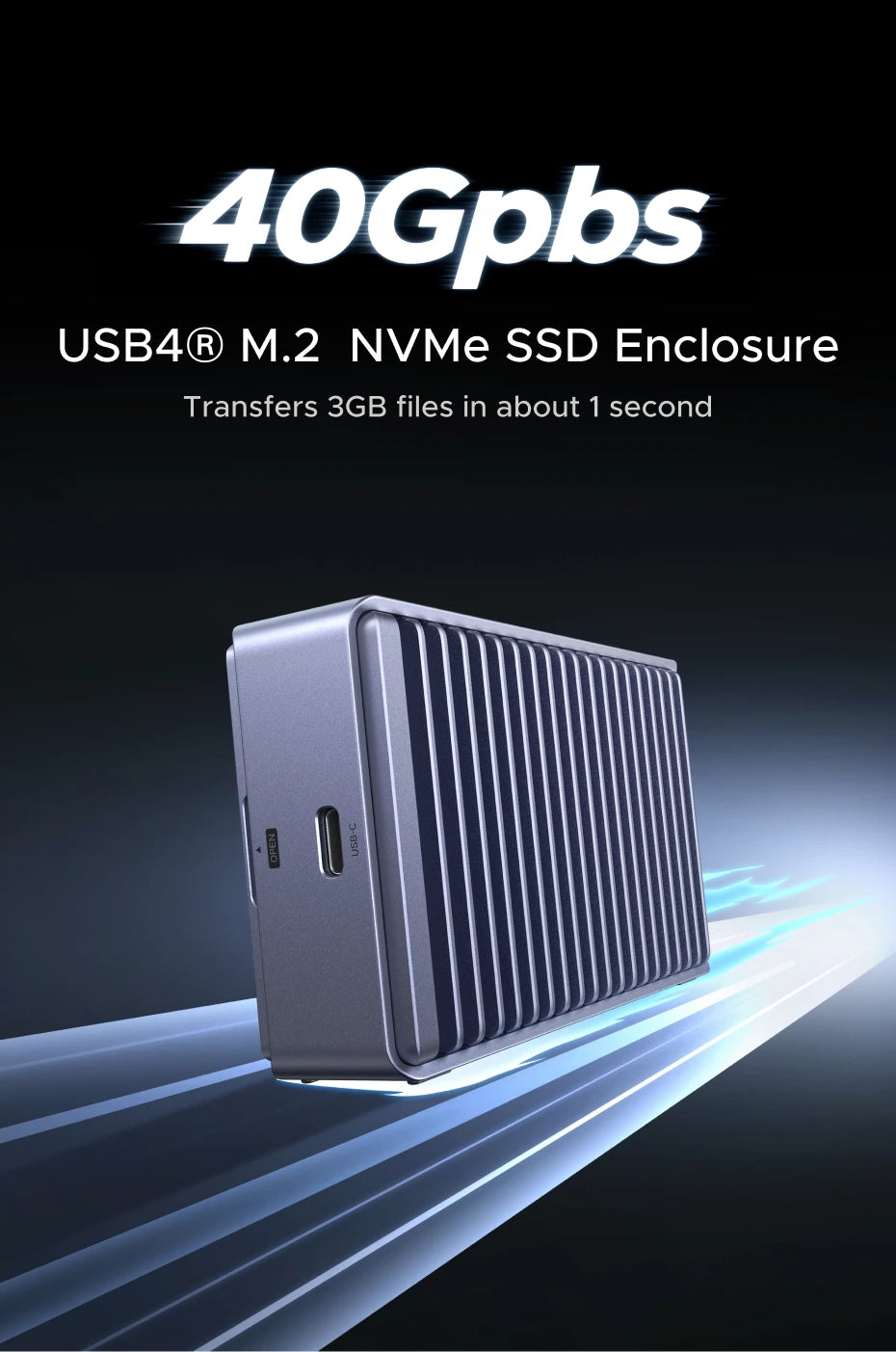 40Gbps USB4 NVMe SSD Enclosure for Thunderbolt and High-Speed Data