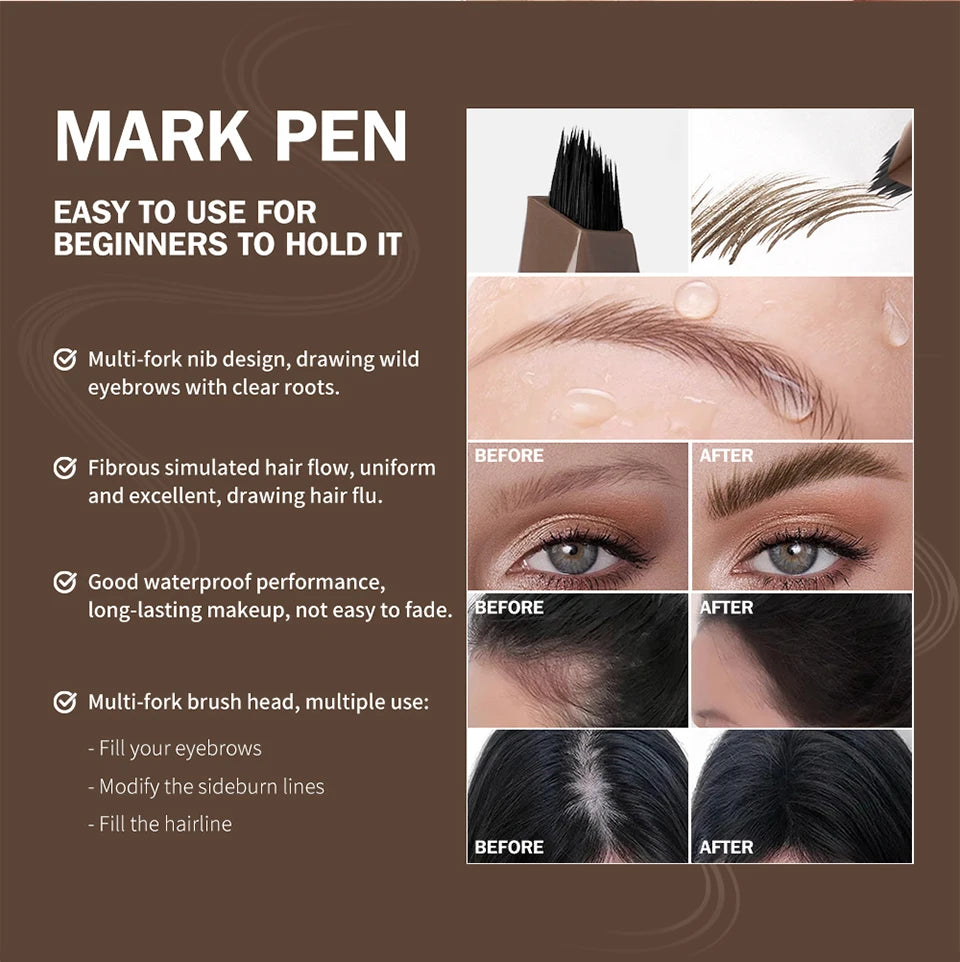 Waterproof Multi-Fork Liquid Eyebrow Pen - 14