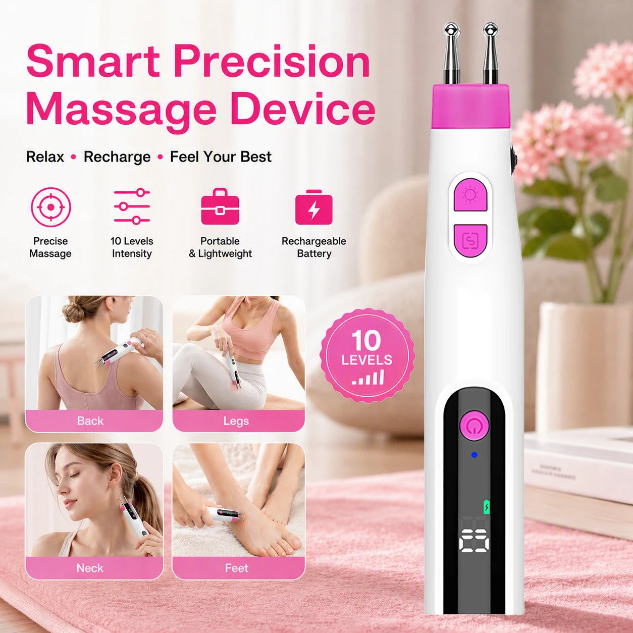 Digital Handheld Precision Massage Pen for Face and Body - 7
