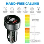 60W Dual Port USB Car Charger with PD QC3.0 Voltmeter and Ambient Light