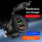 83W 4 Port USB and USB-C Fast Car Charger Socket for 12V 24V Vehicles