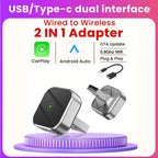 2 in 1 Wireless CarPlay and Android Auto Adapter 5.8Ghz Bluetooth 5.0