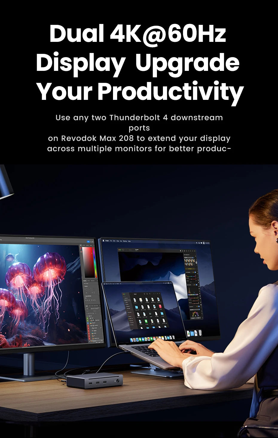 8-in-1 Thunderbolt 4 Docking Station with 40Gbps Data Transfer