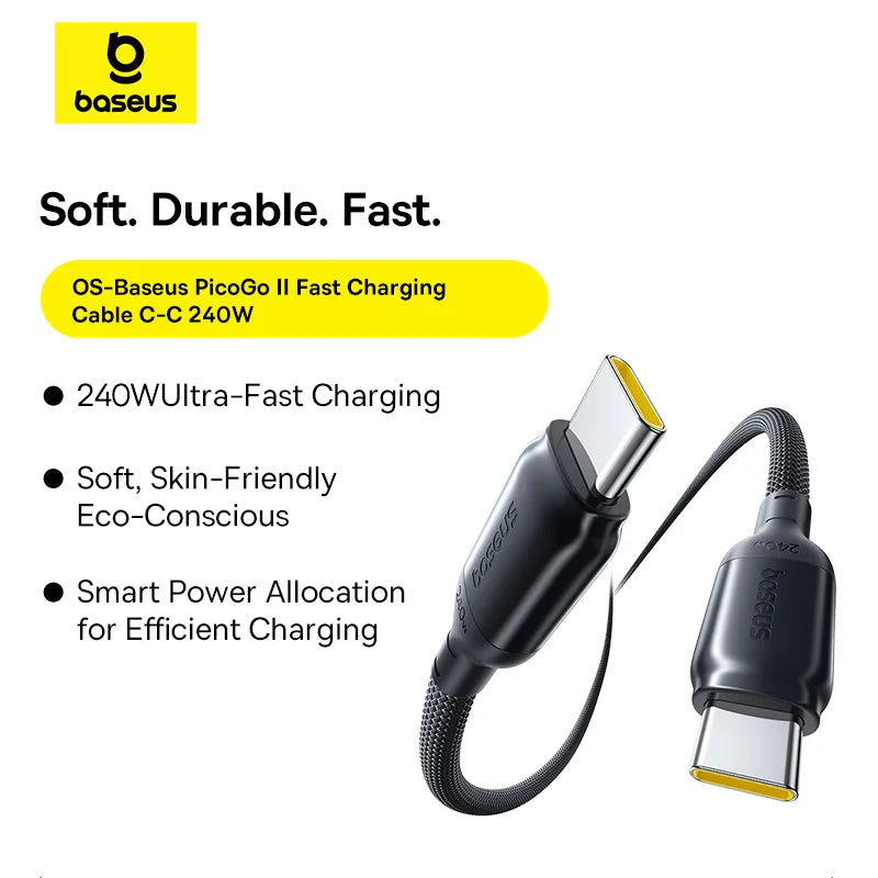 240W USB-C to USB-C Fast Charging and Data Sync Cable